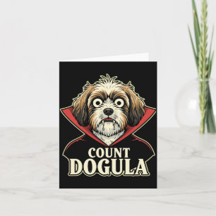 Mens Count Dogula Funny Spooky Dog Themed Party Card