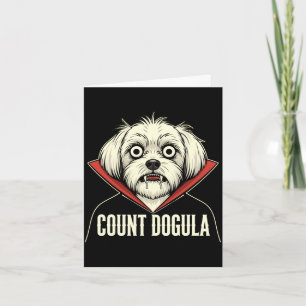 Mens count dogula funny spooky dog themed party card
