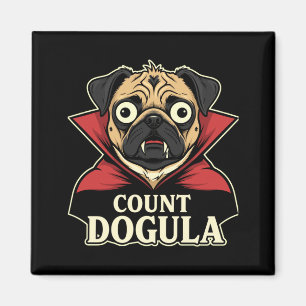 Mens count dogula funny spooky themed party dog magnet