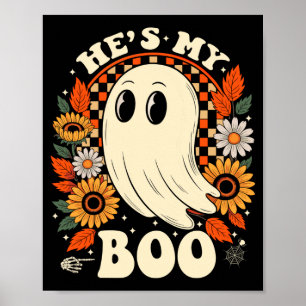 Mens couples boo skeleton matching couple poster