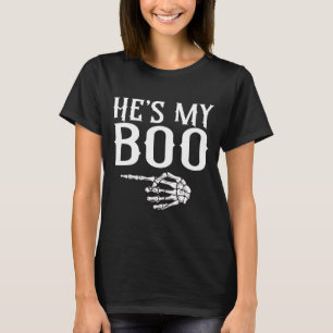 Mens couples boo skeleton matching couple T-Shirt