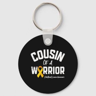Mens Cousin Of A Warrior Childhood Cancer Key Ring
