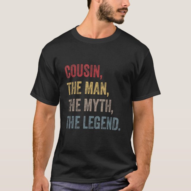 Mens Cousin The Man The Myth The Legend Retro Vint T-Shirt (Front)