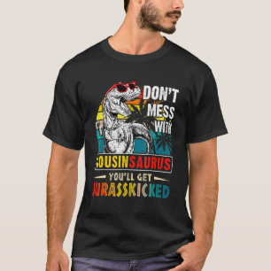 Mens Cousinsaurus Dinosaur Rex Vintage Father's D T-Shirt