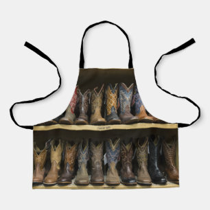 Mens Cowboy Boots On A Shelf Western (S) Apron