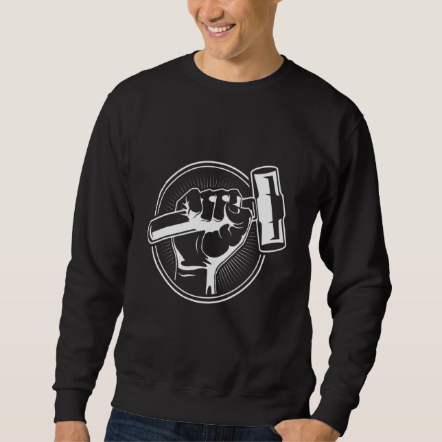 Mens Craftsman Retro Graphic Electrician Worker To Sweatshirt (Front)