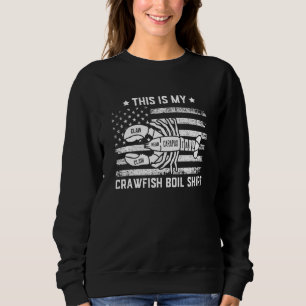 Mens Crawfish Boil American Flag Cajun Food Crawda Sweatshirt
