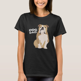 Mens Cream & White Bulldog Dog Dad Man T-Shirt