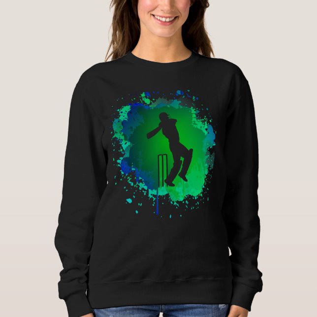 Mens Cricket Batsman Tshirt for Cricketer Boys Cri (Front)