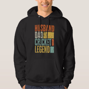 Mens Cricket Husband Dad Legendary Father Best Ret Hoodie