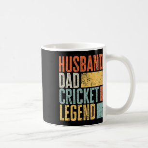 Mens Cricket Husnd Dad Legendary Father Best Retro Coffee Mug