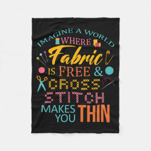 Mens Cross Funny Needle Pattern Cross Needlepoint Fleece Blanket