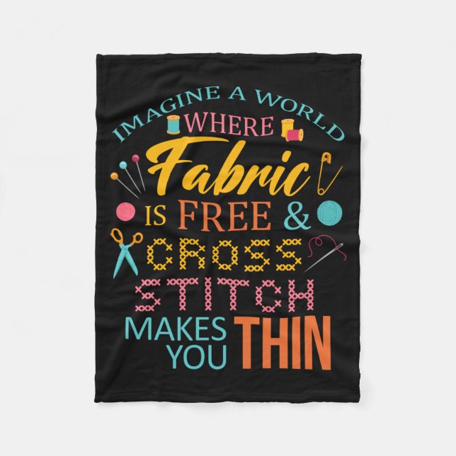 Mens Cross Funny Needle Pattern Cross Needlepoint Fleece Blanket (Front)