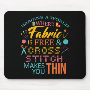 Mens Cross Funny Needle Pattern Cross Needlepoint Mouse Pad