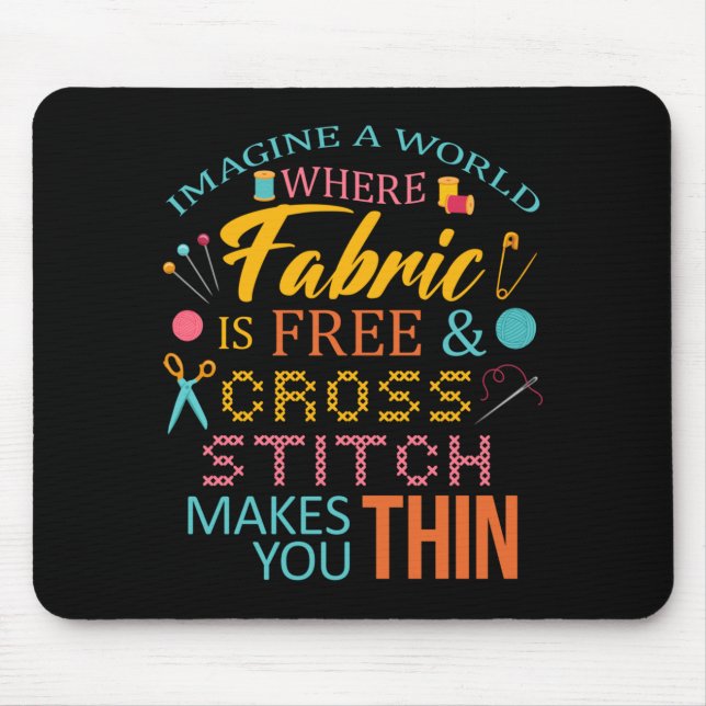 Mens Cross Funny Needle Pattern Cross Needlepoint Mouse Pad (Front)