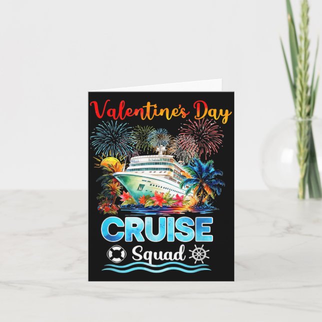 Mens Cruise Squad Valentine's Day Vacation Travel  Card (Front)