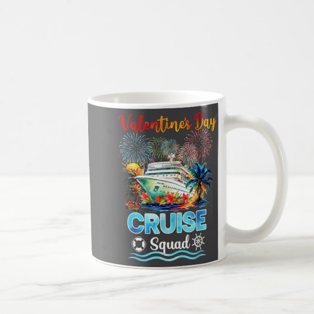 Mens Cruise Squad Valentine's Day Vacation Travel  Coffee Mug (Right)