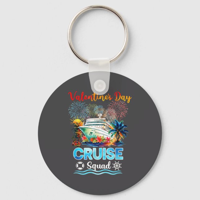 Mens Cruise Squad Valentine's Day Vacation Travel  Key Ring (Front)