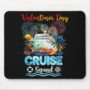 Mens Cruise Squad Valentine's Day Vacation Travel Mouse Pad