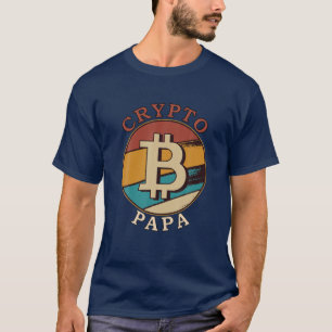 Men's Crypto Papa Dad Funny Bitcoin Coin Miner HOD T-Shirt