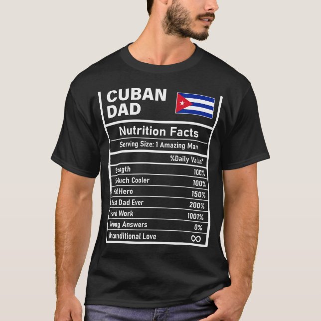 Mens Cuban Dad Nutrition Facts Father's Day Nation T-Shirt (Front)