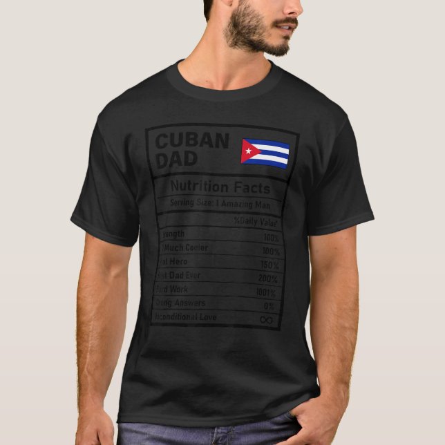 Mens Cuban Dad Nutrition Facts Father's Day Nation T-Shirt (Front)