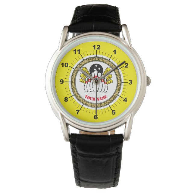Men's Custom Bowling (add name) Crown Watch (Front)