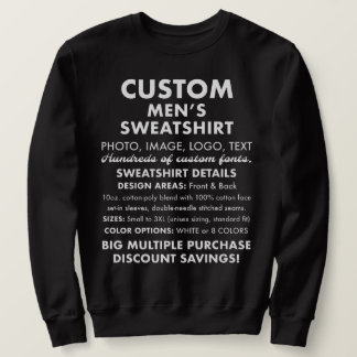 Men's Custom Personalised Black Sweatshirt