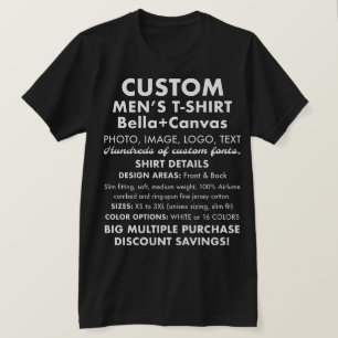 Men's Custom Personalised Black T-Shirt