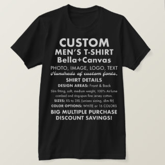 Men's Custom Personalised Black T-Shirt
