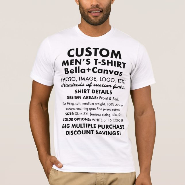 Men's Custom Personalised Classic White T-Shirt (Front)
