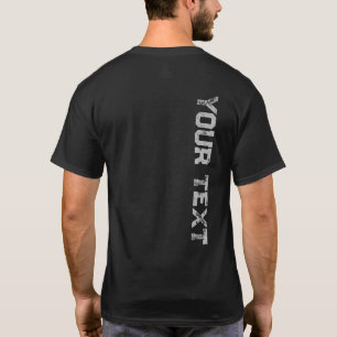 Mens Custom Text Template Back Side Print Modern T-Shirt