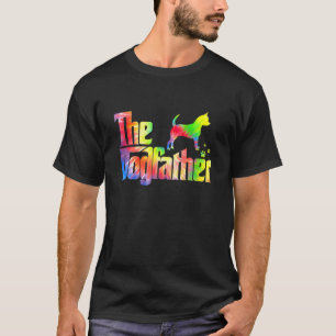Mens Cute Chihuahua Dogfather Tie Dye Father's Day T-Shirt