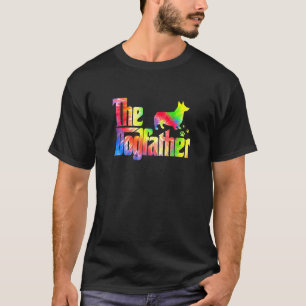 Mens Cute Corgi Dogfather Tie Dye Father's Day T-Shirt