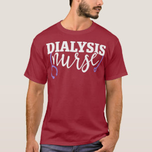 Mens Cute Dialysis Nurse - Purple Stethoscope - T-Shirt