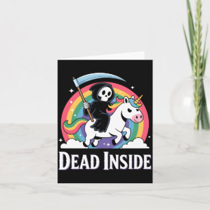 Mens Cute Grim Reaper Rainbow Unicorn Dark Humour Card