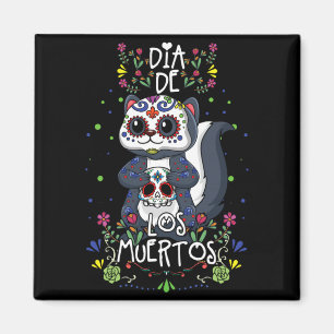 Mens Cute Kawaii Squirrel Skeleton Halloween Magnet