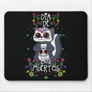 Mens Cute Kawaii Squirrel Skeleton Halloween Mouse Pad