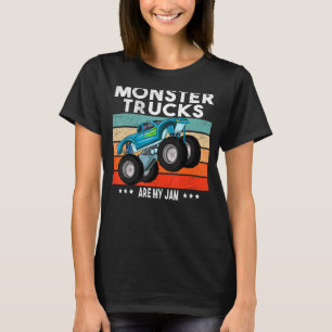 Mens Cute Monster Truck Are My Jam Retro Sunset Me T-Shirt