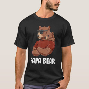 Mens Cute Papa Bear  Father Kids Daughter Son Papa T-Shirt