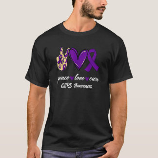 Mens Cute Peace Love Cure GERD Awareness T-Shirt