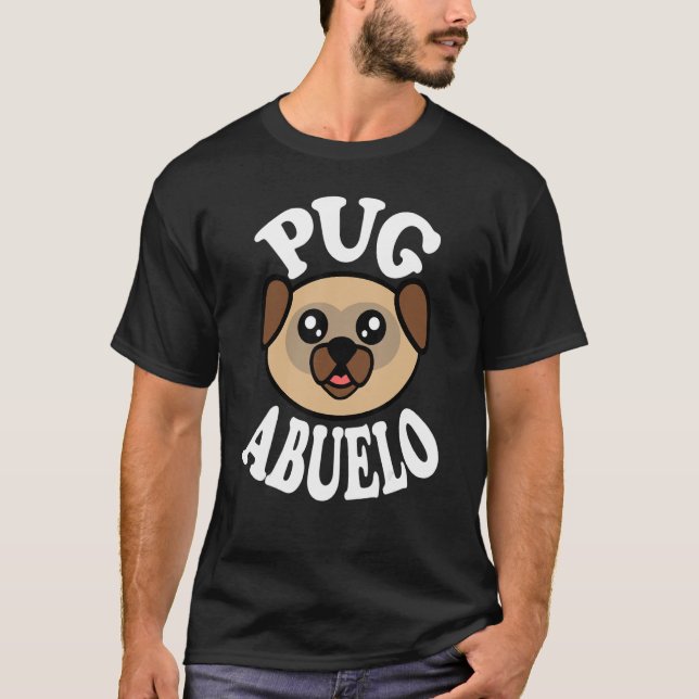 Mens Cute Pug Abuelo T-Shirt (Front)
