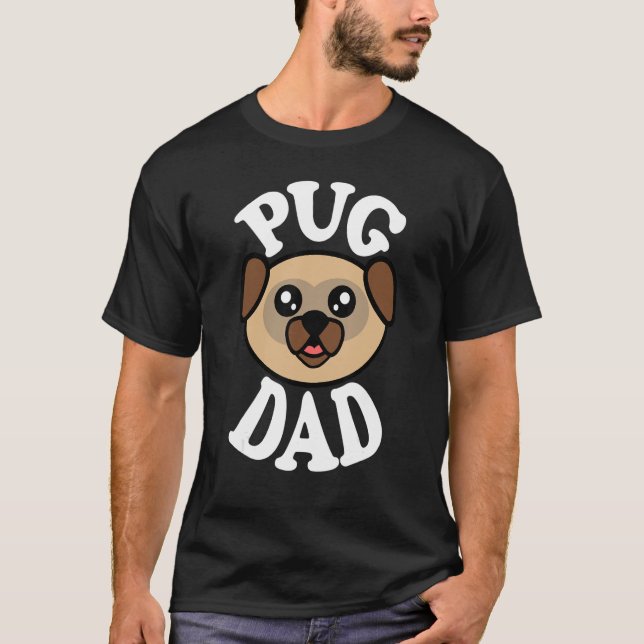 Mens Cute Pug Dad T-Shirt (Front)