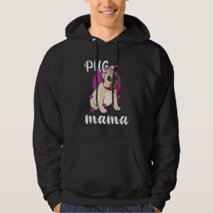 Mens Cute Pug Mama Puppy Beagle Ribbon Pet Owner D Hoodie