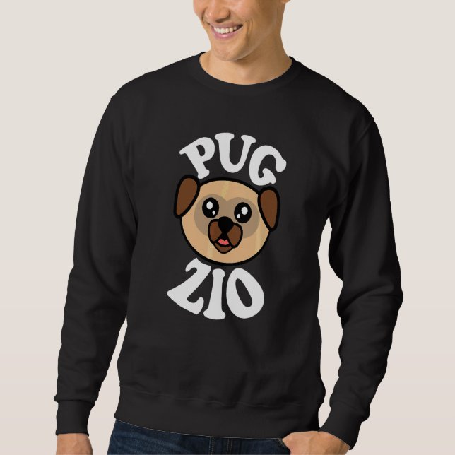 Mens Cute Pug Zio   Sweatshirt (Front)
