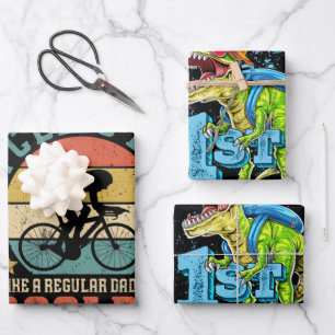 Mens Cycling Dad Bike Rider & Cyclist Father's Day Wrapping Paper Sheet