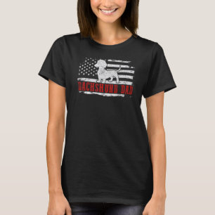 Mens Dachshund Dad Distressed American Flag Patrio T-Shirt