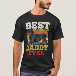 Mens Dachshund Dad Retro Fathers Day T-Shirt
