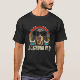 Mens Dachshund Dad Vintage Sunglasses Funny Doxie T-Shirt