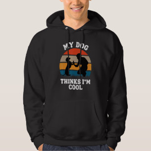 Mens Dachshund My Dog Thinks I'm Cool Dog Dad Fat Hoodie